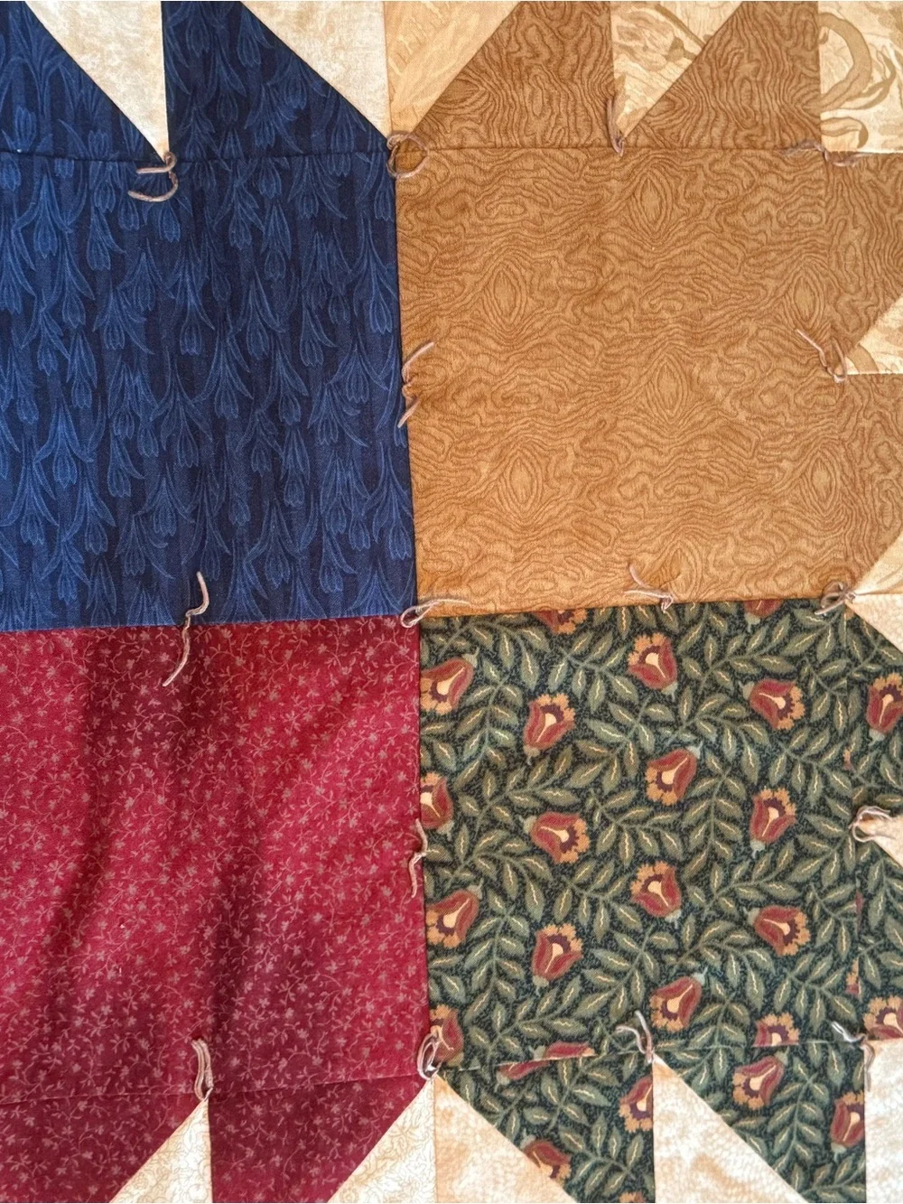 Handmade Cozy Tied California King sized Multicolor Patchwork Quilt